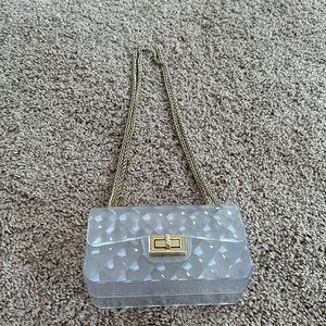 Clear stadium approved clear bag purse gold college game day concert new